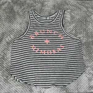 BRUNCH + MIMOSAS Striped Tank Top